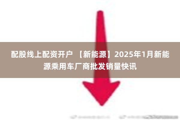 配股线上配资开户 【新能源】2025年1月新能源乘用车厂商批发销量快讯